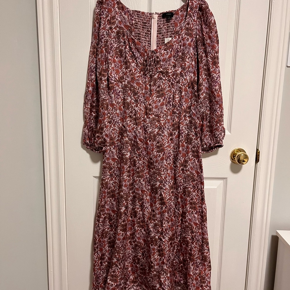J. Crew Sweetheart long-sleeve midi dress in fête floral - Picture 2 of 4